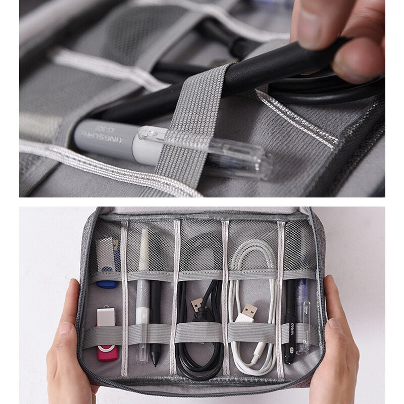 Travel Digital Cable Storage Bag Earphones Mobile Power Organizer Bag Waterproof Electronics Accessories Case