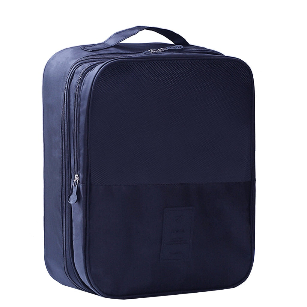 Twill Oxford Cloth Shoes Travel Storage Bags Three-layer Waterproof Shoe Bag