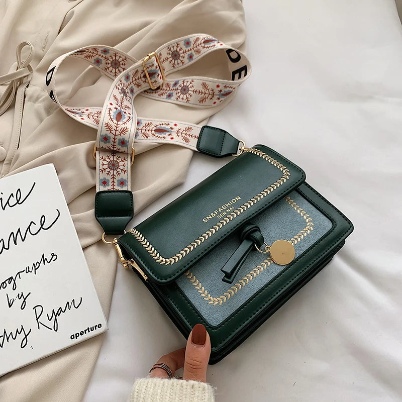 Contrast color Leather Crossbody Bags Travel Handbag Fashion Simple Shoulder Messenger Bag Ladies Cross Body Bag